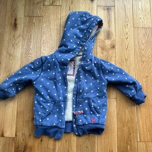 Mink Boden Kids' Starry Blue Hoodie Sherpa Lined 12-24 Mos 2T
